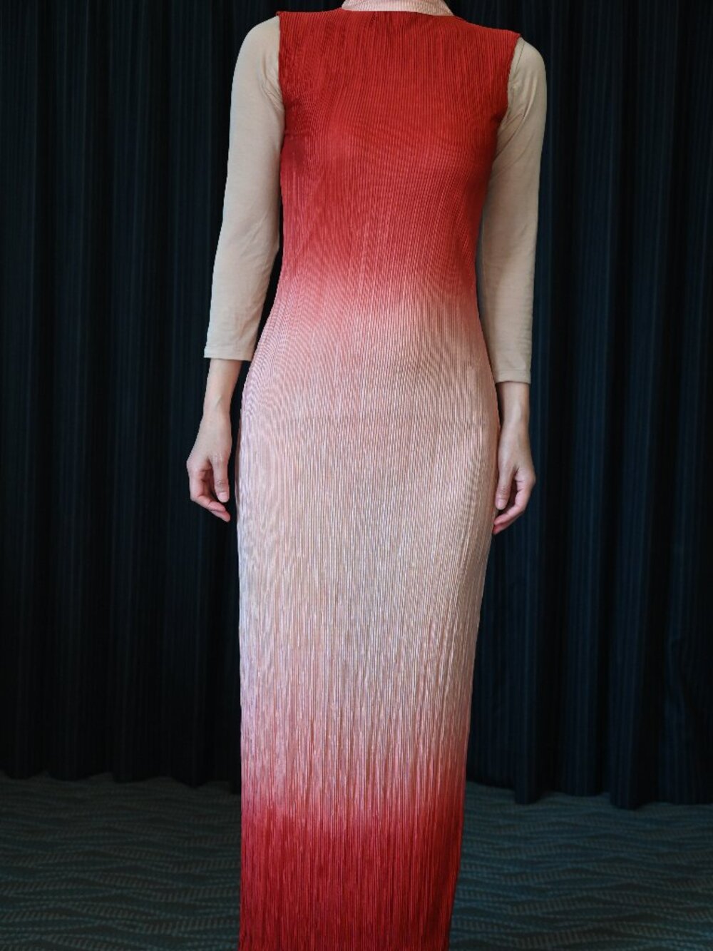 One-of-a-Kind Textured Ombré Maxi Dress